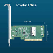 10Gtek MCIO(74pin) 8i to PCIe X8 Adapter, Gen5 PCIe5.0