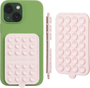 OCTOBUDDY Double - Silicone Double-Sided Suction Phone Case Detachable Mount - Hands-Free, Strong Grip Holder for Selfies & Videos - iPhone & Android Compatible - 2.5″ x 3.75″, Chalk Pink