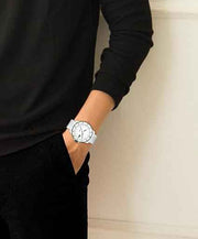 Lacoste.12.12 Scuba Men’s Quartz Watch – 43mm White Dial, Silicone Strap, 10 ATM Water Resistant Diver-Inspired Timepiece