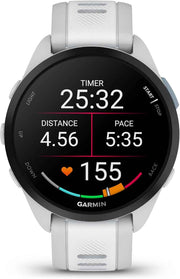 Garmin Forerunner 165 GPS Running Smartwatch – Fitness Tracker for Men & Women, 1.2” AMOLED Display, 25+ Sports Apps, Mist Gray/Whitestone Bundle