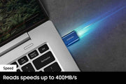 SAMSUNG Type-C™ USB Flash Drive, 64GB, Transfers 4GB Files in 15 Secs w/Up to 300MB/s 3.13 Read Speeds, Compatible w/USB 3.0/2.0, Waterproof, 2022, Blue, MUF-64DA/AM