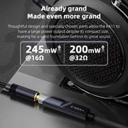 FiiO KA11 USB C to 3.5mm Audio Adapter 32bit/384KHz, USB Type C Dongle HiFi DAC Amplifier for Android/iOS/Windows/Mac (Black, TC)