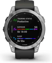 Garmin fenix 7 Adventure Smartwatch – Rugged GPS Outdoor Watch with Touchscreen & Wellness Features, Silver with Graphite Band