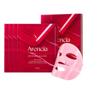 ARENCIA Red Collagen Jello Mask – Firming Gel Sheet Mask with Peptides & Niacinamide for Glowing, Youthful Skin, 4ea