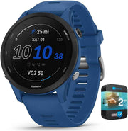 Garmin Forerunner 255 GPS Running Smartwatch – Tidal Blue | Advanced Training Features, Multi-Sport Support, Wrist-Based Running Power | Bundle with 2-YR CPS Enhanced Protection Pack