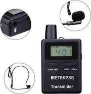 Retekess TT109 Wireless Tour Guide Transmitter,Headset Microphone,50 Channel,Church Translation System,Interpretation,Training,Court(1 Transmitter)