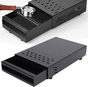 Coffee Knock Box Drawer, Stainless Steel Thickened Coffee Ground Knock Container Coffee Powder Box Knock Box with Non Slip Feet for Cafes Restaurant Home (Black)