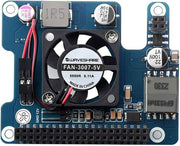 PoE HAT (F) for Raspberry Pi 5 / CM 5, 802.3af/at Compliant, High Power Output, Active Cooling Fan, Metal Heatsink, 5V/12V Header, Stackable Design