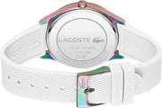 Lacoste Falda Women’s Quartz Watch – 36mm Tennis Skirt Inspired Design, White Silicone Strap, 5 ATM Water Resistant