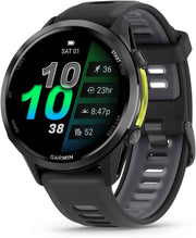 Garmin Forerunner 970 Running Smartwatch, GPS Fitness Watch – Carbon Gray DLC Titanium with Black/Whitestone Band Bundle