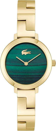Lacoste Tivoli Women’s Quartz Stainless Steel Slim Fashion Watch – 28mm, Gold-Tone, Elegant Jewelry-Inspired Timepiece