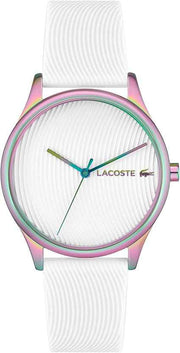 Lacoste Falda Women’s Quartz Watch – 36mm Tennis Skirt Inspired Design, White Silicone Strap, 5 ATM Water Resistant
