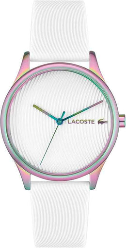 Lacoste Falda Women’s Quartz Watch – 36mm Tennis Skirt Inspired Design, White Silicone Strap, 5 ATM Water Resistant