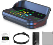 AZIJYV Heads Up Display for Cars, Color GPS Speedometer M23, HUD Display Car Windshield with Speed MPH, Compass Direction, Overspeed Alarm,Adaptive sensing light, USB Cable Plug & Play