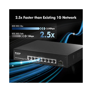 MokerLink 8-Port 2.5G PoE Switch with 10G SFP | 120W PoE | Fanless Unmanaged Metal Switch | IEEE 802.3af/at | High-Speed 2.5GbE Network Switch