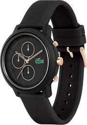 Lacoste 12.12 Men’s Chronograph Watch – Black Gold, TR90 Case, Silicone Strap, Quartz Movement – Premium Sporty Fashion Timepiece