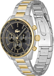 Lacoste Boston Men’s Chronograph Stainless Steel Watch – Tachymeter Bezel, Quartz Movement, 5 ATM Water Resistance, 42mm