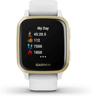 Garmin Venu Sq GPS Smartwatch – Bright Touchscreen, Up to 6 Days Battery Life, Light Gold & White