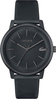 Lacoste 12.12 Move Men’s Quartz Watch – Aluminum Case, Silicone Strap, Petit Piqué Dial Texture – 43mm