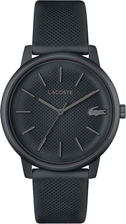 Lacoste 12.12 Move Men’s Quartz Watch – Aluminum Case, Silicone Strap, Petit Piqué Dial Texture – 43mm