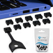 (10-Pack) USB-A Port Blockers - Key Lock USB Security to Help Prevent Data Theft - Removable Type-A Data Protection - Dust & Moisture Resistant Shield | Black
