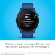 Garmin Forerunner® 255 GPS Running Smartwatch – Advanced Performance Insights, Long Battery Life, Tidal Blue (46mm)