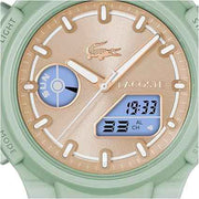 Lacoste LC33 Women’s Analog-Digital Watch – Green TR90 Case, Silicone Strap, Quartz Accuracy, 100M Water Resistant, Sporty Fashion Timepiece – 40mm