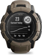 Garmin Instinct 2X Solar Tactical Edition Rugged GPS Smartwatch – Coyote Tan, Built-in Flashlight, Ballistics Calculator, Solar Charging