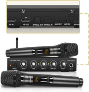 Sound Town Wireless Microphone Karaoke Mixer System with HD Audio Return Channel, Optical (Toslink), AUX, Supports Smart TV, Media Box, PC, Bluetooth, Soundbar, Receiver (SWM16-MAX)