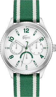 Lacoste Deuce Men’s Quartz Chronograph Watch – Eco-Friendly Stainless Steel & Recycled Ocean Waste Strap, 44mm