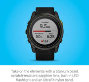 Garmin Enduro™ 3 Solar Sapphire – 51mm Ultraperformance GPS Smartwatch, Carbon Gray DLC Titanium, Extreme Battery Life, Mapping, LED Flashlight