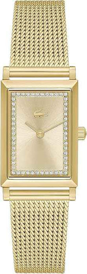 Lacoste Catherine Women’s Quartz Watch – Rectangular Ultra-Slim Design, Stainless Steel, Elegant Dress Timepiece