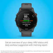 Garmin Forerunner® 255 GPS Running Smartwatch – Advanced Training Insights, Long Battery Life, HRV Status, Race Training Plans, Slate Gray (46mm)
