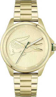Lacoste Le Croc Men’s Quartz Watch – Yellow Gold Ionic-Plated Steel Case & Link Bracelet – Premium Statement Timepiece