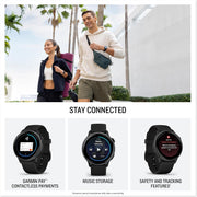 Garmin Vivoactive® 6 Smartwatch – Slate with Black Silicone Band, AMOLED Display, 11-Day Battery, GPS, 80+ Sports Apps, Fitness & Activity Tracking Bundle