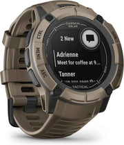 Garmin Instinct 2X Solar Tactical Edition Rugged GPS Smartwatch – Coyote Tan, Built-in Flashlight, Ballistics Calculator, Solar Charging