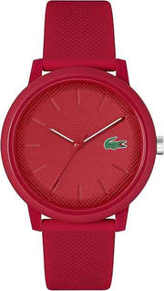 Lacoste 12.12 Men’s Quartz Watch – Red, TR90 Case, Silicone Strap – Minimalist Sporty Premium Fashion Timepiece