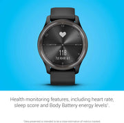 Garmin vívomove Trend Hybrid Smartwatch – Black, Stylish Analog & Smart Features