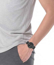 Lacoste Crocorigin Men’s Quartz Leather Watch – 2H Stainless Steel Case, Black Dial, 3 ATM Water Resistance, 41mm
