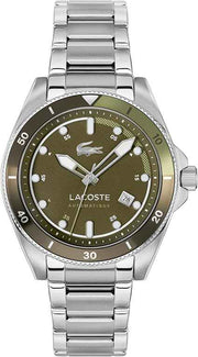 Lacoste Mainsail Men’s Automatic Watch – 43mm Stainless Steel Case, Sunray Dial, 5 ATM Water Resistance, Classic H-Link Bracelet