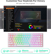 RK ROYAL KLUDGE RK84 Wireless RGB 75% Triple Mode BT5.0/2.4G/USB-C Hot Swappable Mechanical Keyboard, 84 Keys Wireless Gaming Keyboard w/High-Capacity Battery, Tactile Brown Switch