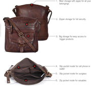 Leather Crossbody Bag For Men and Women With Adjustable Sling Strap