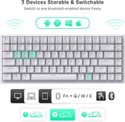 RK ROYAL KLUDGE RK84 Wireless RGB 75% Triple Mode BT5.0/2.4G/USB-C Hot Swappable Mechanical Keyboard, 84 Keys Wireless Gaming Keyboard w/High-Capacity Battery, Tactile Brown Switch