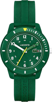 Lacoste Mini Tennis Kids 3H Quartz Watch – 34.5mm Green TR90 Case, Silicone Strap, Water Resistant 50M, Easy-to-Read Sporty Timepiece