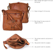 Leather Crossbody Bag For Women With Adjustable Sling Strap