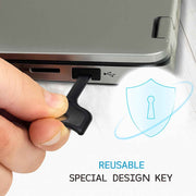 (10-Pack) USB-A Port Blockers - Key Lock USB Security to Help Prevent Data Theft - Removable Type-A Data Protection - Dust & Moisture Resistant Shield | Black