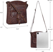 Leather Crossbody Bag For Men and Women With Adjustable Sling Strap