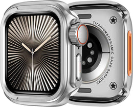 2 in 1 Upgrade Metal Case Compatible with Apple Watch Series 11/10 46mm with Back Cover, [Turning 46mm into Ultra3/2/1] Rugged Bumper Protective Cover for iWatch 46 (Silver)