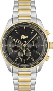Lacoste Boston Men’s Chronograph Stainless Steel Watch – Tachymeter Bezel, Quartz Movement, 5 ATM Water Resistance, 42mm