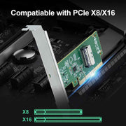 10Gtek MCIO(74pin) 8i to PCIe X8 Adapter, Gen5 PCIe5.0